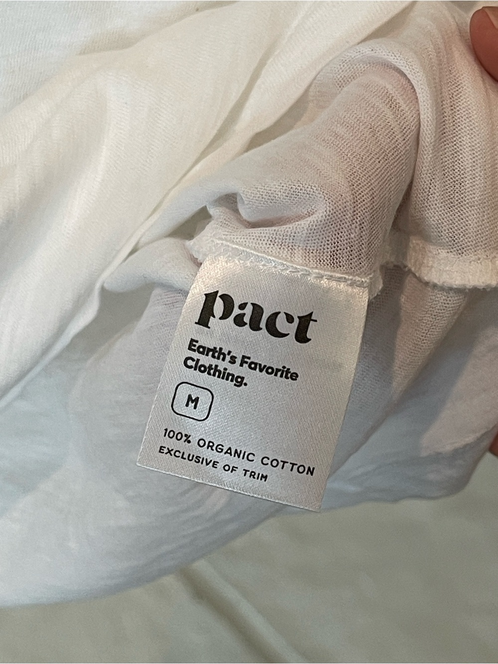 PACT Organic Cotton White V-Neck T-Shirt - Picture 4 of 4